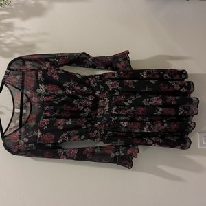 Xhileration Dress with Sheer long sleeves